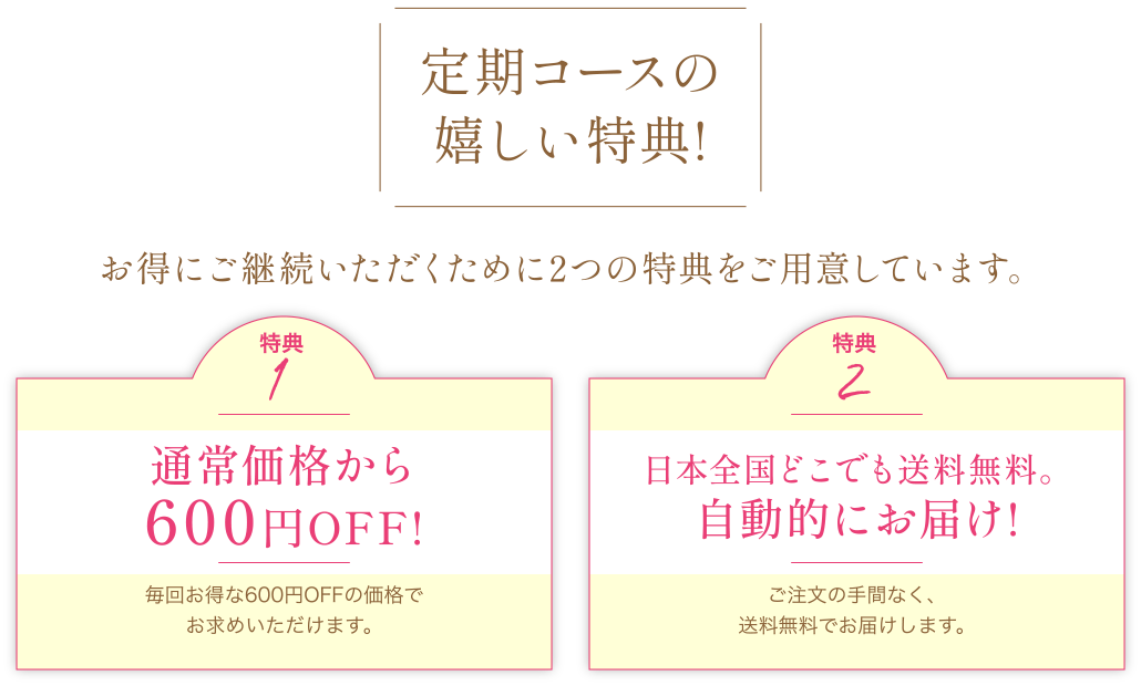 定期コースの嬉しい特典!