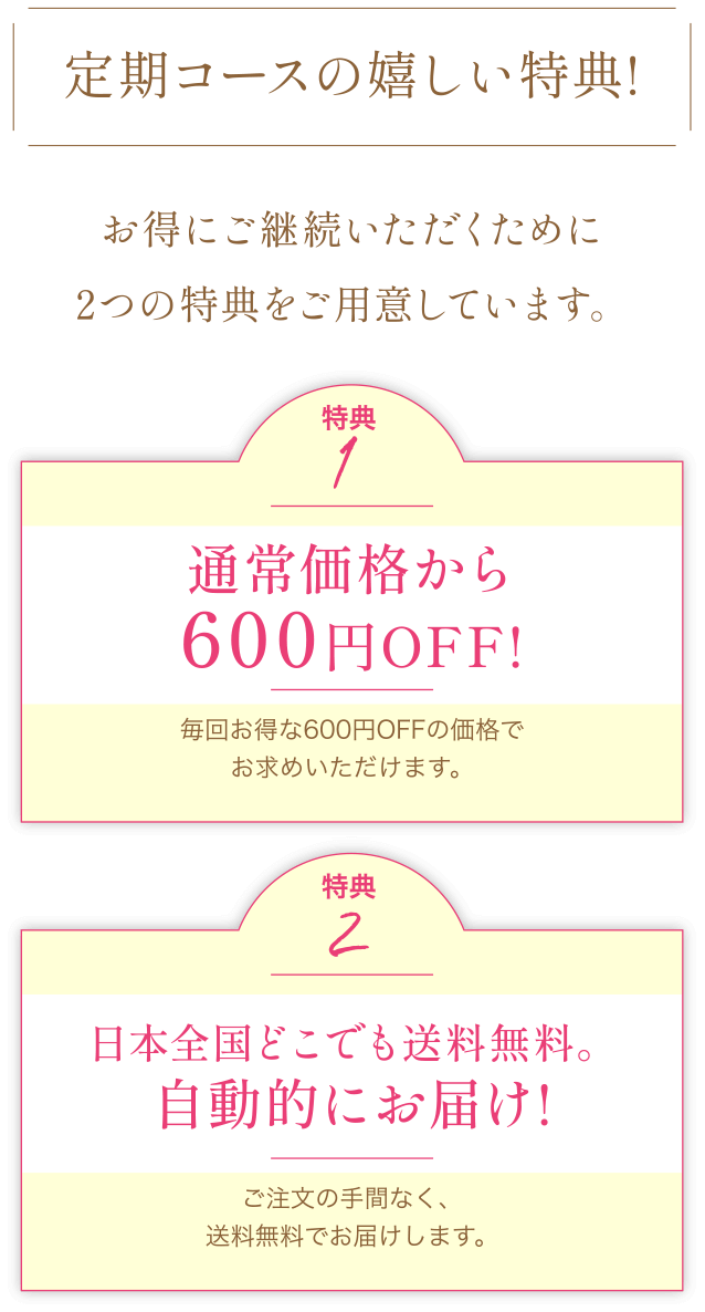 定期コースの嬉しい特典!